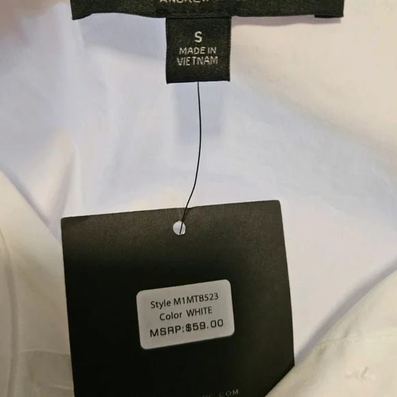 White Long Sleeve Pleated Blouse by Marc New York-NWT-Size Small - Picture 12 of 13